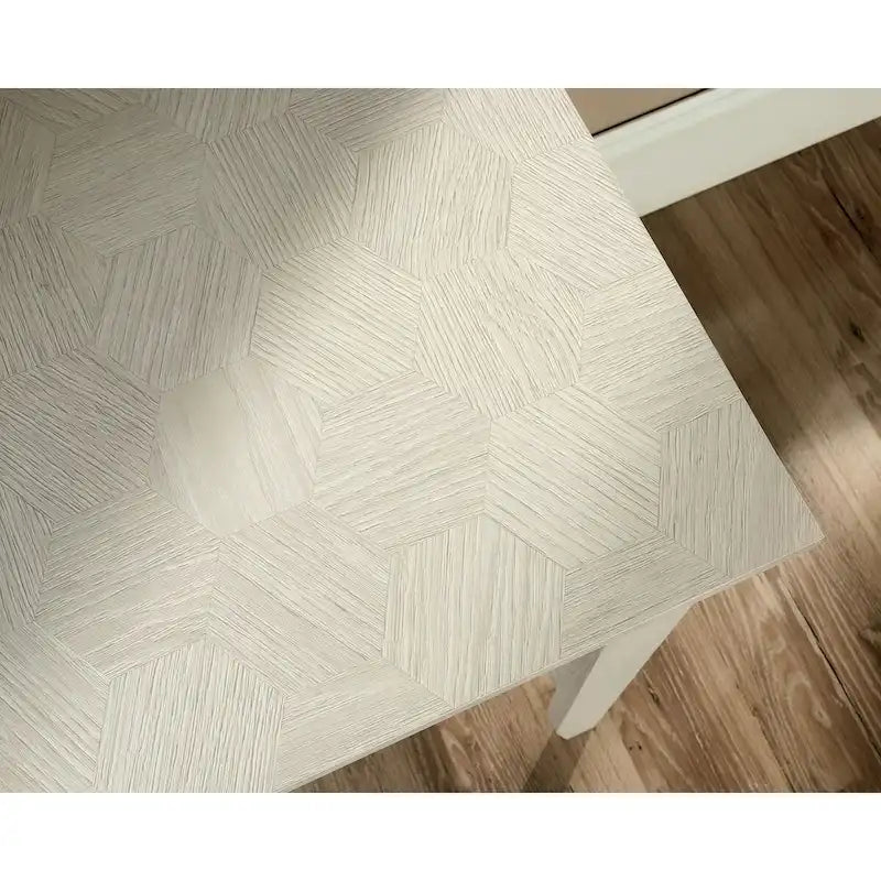 Bureau à piédestal simple avec surface coulissante et tiroir classeur en chêne glacier